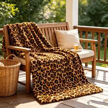 1PC Vintage Leopard Print Plush Blanket Home Sofa Decor Throw Blanket Bedroom Living Room Leisure Nap Blanket - Multicolor - View 2