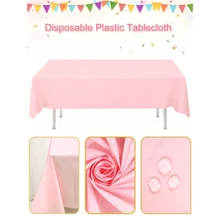 1/5 Packs Pink Plastic Disposable Tablecloths, 137x183cm Light Pink Disposable Rectangular Tablecloths, For Parties, Birthdays, Weddings, Picnics, Home Kitchen Dining Party Table Decorations - C-pink - View 5