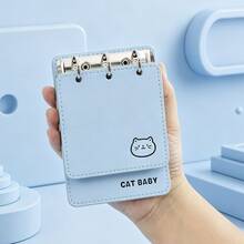 Mini PU Leather Loose-Leaf Notebook, Portable Pocket Memo, 3-Ring Binder Small Notebook, Cute Pocket Size Notepad, Suitable For School, Office Daily Planning Stationery - one-size - View 11
