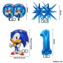 Sonic مجموعة واحدة من ألعاب القنفذ الأزرق السريع الخارقة مع نجمة انفجارية بأسلوب لطيف، أرقام من 1 إلى 9، تشمل مجموعة زرقاء، قماش خلفية نقابة القنفذ الأزرق السريع، مناسبة لحفلات عيد الطفل وألعاب الأطفال وديكورات أعياد الميلاد والتجمعات العائلية - مشاهدة 2