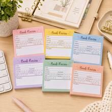 1/3/6 Books Review Record Self-Adhesive Sticky Notes Set, 50 Sheets Per Book, 7.5*7.5cm Square Reading Tracking Memo Pads, Book Reading Notes Rating Record Sticky Notes, Suitable For Book Reading Records, Study Organization, Classroom Notes, Daily Planning, Student Teacher Stationery And Bookworm Reader Gifts - A - View 5