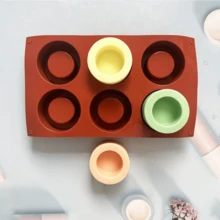 6格紋理杯狀矽膠蠟燭與肥皂模具,DIY香氛蠟燭、蠟熔製作模具,柔軟易脫模手工工具 - 多款式 - 查看 11