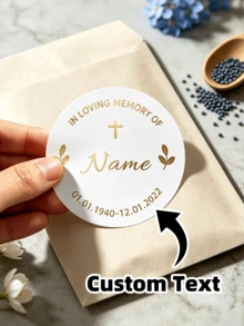 1/30/60/120pcs Customizable Round Memorial Stickers, Customizable Text, Suitable For Corporate Logo, Memorial Item Decoration, Invitation, Envelope, Gift Box. Ideal Gift For Parents, Friends, Couples, Bridesmaids And Groomsmen, Suitable For Anniversary, Wedding, Birthday - Multicolor 1 - View 3