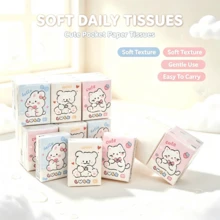 1/4/9/18 Packs Cartoon Pattern Handkerchief Tissues, Cute Rabbit 3-Ply 8-Sheet Handkerchief Tissues, Portable Small Pack Tissues, Handkerchief Tissues, Student Pocket Tissues, Back To School Essential - Multi-color - View 2