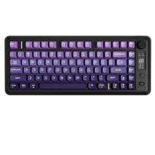 Keyboard Gaming Nirkabel Free Wolf M75, Lampu Latar RGB, Baterai Isi Ulang 2000mAh, Membran Ringkas dengan Nuansa Mekanik, Keyboard dengan Layar Pintar dan Tombol, Tutup Tombol PBT Gradien, Kompatibel dengan PC dan - View 12