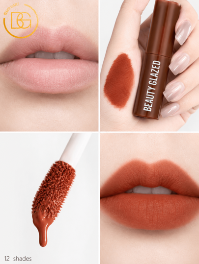 beauty glazed Long-Lasting Matte Liquid Lipstick - High Pigment, Waterproof, 8-Hour Wear, No Smudging, No Transfer, Smooth Lip Gloss, Women's Makeup Gift