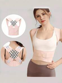 1pc Unisex Elastic Cross Strap, Suitable For Daily Fitness, Running And Strength Training, Great Christmas Gift - Pink - View 2