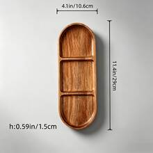 1pc Acacia Wood Serving Tray, Multipurpose Solid Wooden Tray With Handles, Decorative Platter For Food, Snacks, Coffee, Breakfast, Ottoman, Coffee Table, Housewarming Gift - View 13