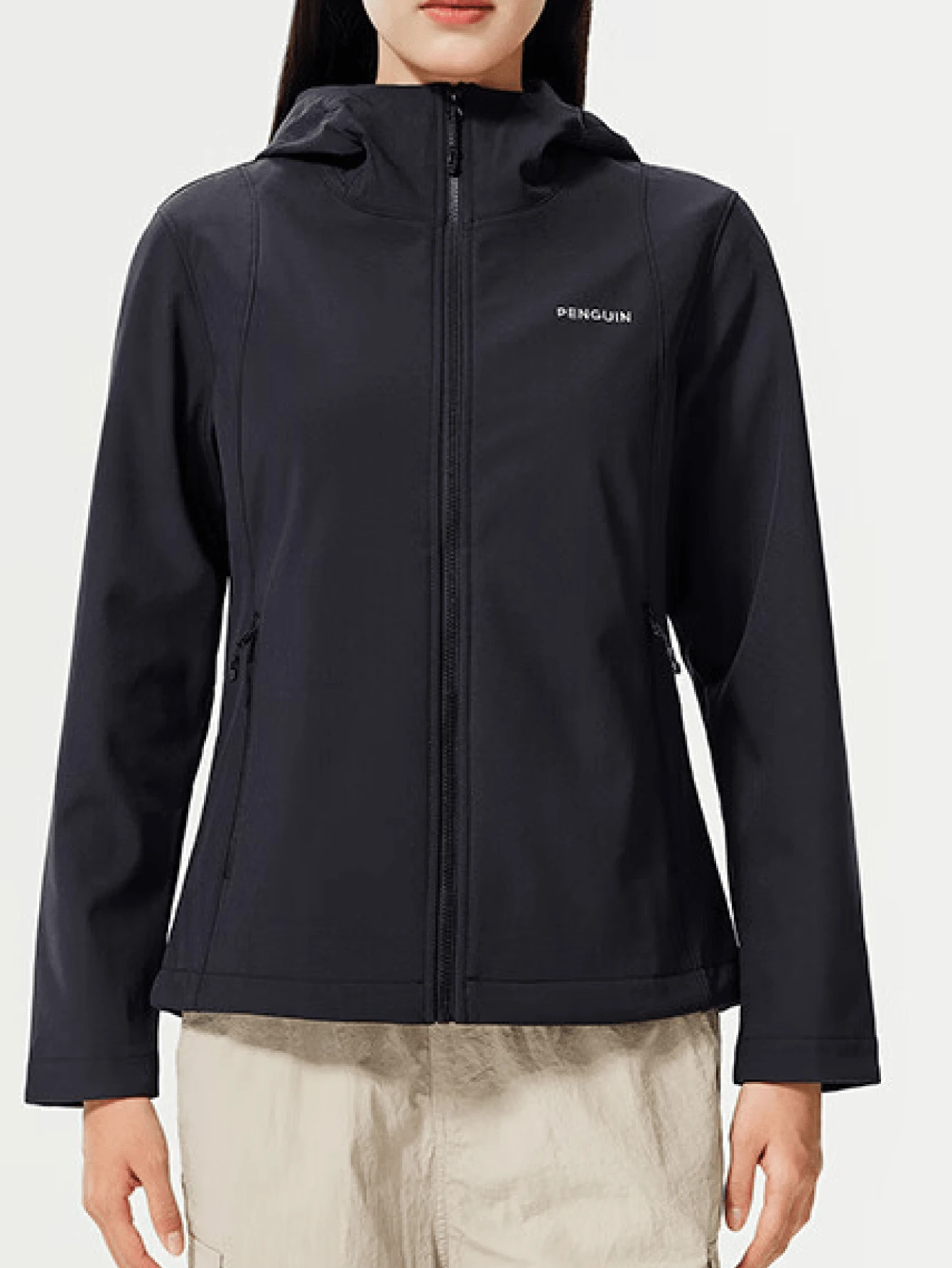 CAMEL CROWN Women's Autumn Outdoor Windproof Slim Fit Softshell Jacket With Triple Protection - Phantom Black - View 1