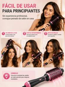 Cepillo alisador de pelo de iones rosa, secador de calor eléctrico, rizador de calor eléctrico, peine, superventas - Peine de aire caliente - Ver 7