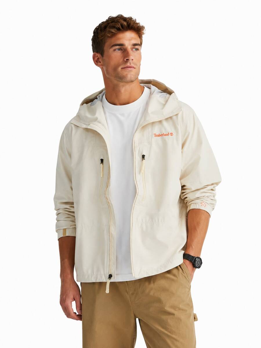 Timberland 新款男士防風戶外登山攀岩運動工作夾克外套 - 米白色 - 查看 1