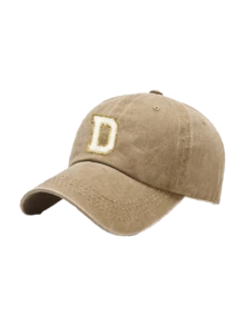 1pc Women Washed Vintage A-Z Letter Baseball Cap, Casual Distressed Dad Hat, Outdoor Sun Protection Hat - Khaki - View 7