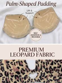 Bra Bandeau Perekat Motif Macan Tutul Wanita, Bra Tempel Push-Up Tanpa Jahitan Kerah V Dalam, Bra Tak Terlihat Punggung Terbuka, Cocok untuk Gaun Pesta - MultiWarna - View 5