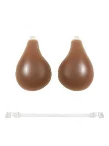 1 Pair Neck-Hanging Lift-Up Invisible Silicone Adhesive Breast Pads, Suitable For Small And Large Breasts, Wedding Dress, Evening Gown And Summer Backless Outfit Bra Accessory - Multi-color - View 10