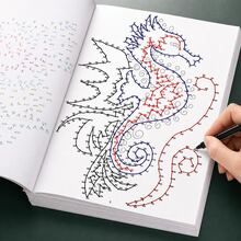 Kids Dot To Dot Puzzle Activity Book, 32 Pages Extreme Connect The Dots Worksheets, Colouring Drawing Book, Early Learning Educational Toy For Children - Green - View 3