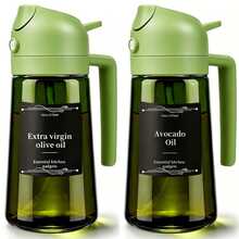 2-In-1 Glass Olive Oil Spray Bottle, Cooking Liquid Separator Bottle, 470ml, Spray And Pour Dual Use, Portion Control, Includes Stickers, Suitable For Salad, Frying And Grilling - View 5