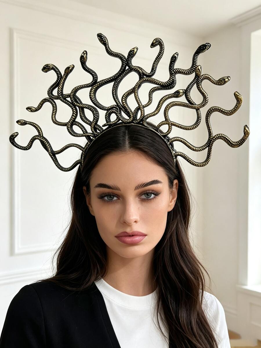 2026 New Style Medusa Headband For Holiday Party Costume, Party Dress-Up Prop, Snake Hair Hoop Cosplay Accessory - Multicolor - View 1