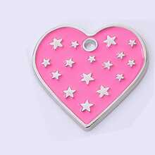 1Pc Colorful Enamel Heart Charms With Split Rings, Star Pattern Alloy Keychain Pendants For Bags, Backpacks, Keys & DIY Accessories - Single Piece - View 16