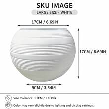 Modern Minimalist Resin Planter - Featuring Round Design And Premium Texture. Suitable For Living Room, Study, Bedroom And TV Cabinet Indoor Spaces. This Thickened Resin Planter... - A - View 9