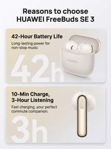 Huawei FreeBuds SE 3 Wireless Bluetooth Earphones - Ultra-Long Battery Life & Fast Charging | IPX4 Waterproof And Sweatproof | Lightweight And Comfortable | Stable Connection | Touch Control - Black - View 9