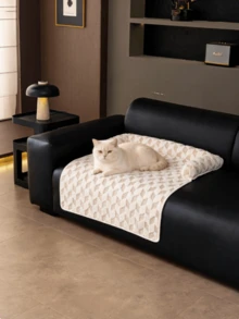 1pc Herringbone Jacquard Pet Sofa Cushion Pad, Non-Slip Scratch-Resistant Sofa Protector, Multi-Scene Cat Dog Sleeping Mat, Universal For Car, Indoor, Outdoor, Sofa Cover - Khaki - View 12