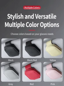 PU Universal Car Sun Visor Glasses Clip,Car Glasses Holder,Interior Glasses Storage Rack,Suitable For Portable Travel Essential,Practical Car Accessories For Women,Gift‑Ready Holiday Accessaries - Multicolor - View 5