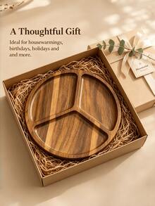 1pc Acacia Wood Serving Tray, Multipurpose Solid Wooden Tray With Handles, Decorative Platter For Food, Snacks, Coffee, Breakfast, Ottoman, Coffee Table, Housewarming Gift - View 10