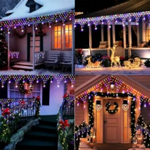1 đèn lưới hình tam giác bông tuyết năng lượng mặt trời, 100 LED 4m trang trí Giáng sinh ngoài trời, 8 chế độ, dây đèn fairy chống nước, phù hợp cho Giáng sinh, sân vườn, tiệc cắm trại và các bối cảnh khác, phù hợp với nhiều không khí lễ hội (500mAh) - năng lượng mặt trời - Xem 11
