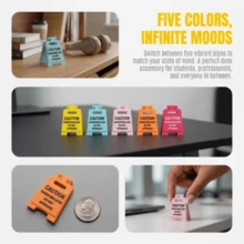 5/3/1pc Funny Mini Desktop Warning Sign Creative "Caution Do Not Approach" Text Small Stand Colorful Foldable Desktop Ornament Office Workstation Quirky Decoration Small Item Atmosphere Desktop Personalized Accessory - Signage - View 2