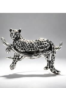 1pc Vintage Leopard Print Branch Brooch, Vintage Alloy Animal Pin Brooch, Suitable For Suit Jacket Wear, Unisex Accessory - Brooch - View 7