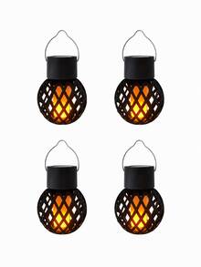 POSE UP 4/8pcs Solar Flame Lights, Hanging Or Standing Outdoor Lights With Realistic Flickering Flame Effect, Easy Install Solar Waterproof Landscape Decor, Suitable For Balcony, Patio, Porch, Garden, Yard, Backyard, Party And Halloween - Multicolor - View 8