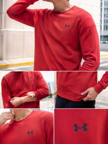 Under Armour Men's Unstoppable Flc Crew Pullover Sweatshirt, Double Layer Knit, Outdoor Sports, 1381688-842 - Red - View 4