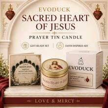 EVODUCK Sacred Heart Of Jesus Religious Candle Gift Box Set, Catholic Christian Prayer Tin Candle With 7 Day Scripture Reflection Guide, Jesus Christ Decor For Bedside Nightstand Living Room, Advent Christmas Get Well Gift For Dad Grandpa Husband Priest - Religious Candle - View 12