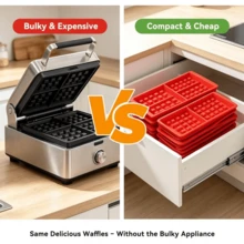 1/2 Buah Cetakan Wafel Silikon yang Dapat Digunakan Kembali, Set Dua Gaya: Bulat Berbentuk Kipas dengan Sekat + Persegi 4-Grid, Cocok untuk Oven dan Penggorengan Udara. Mudah Dilepas dan Anti Lengket, Menciptakan Tekstur Wafel yang Jelas dan Tiga Dimensi, Mudah Digunakan, Pemula Dapat dengan Mudah Memulai. Dapat Membuat Wafel Sarapan Buatan Sendiri, Kue Kecil, Camilan, Makanan Sehat dan Bebas Aditif - View 10