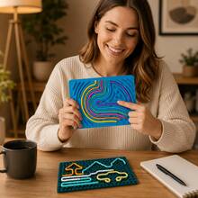 [Dual-Sided Stress Relief Tool]Silicone Sensory Activity Board | Colorful Cord Maze Fidget Toy | Silent Tactile Anxiety Relief | ADHD & Focus Aid | Portable Stress Reliever For Office & Commuting | Creative Gift For Friends - Multicolor - View 3