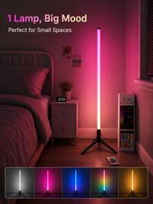 LED Floor Lamp, Festive Atmosphere Light With RGB Color-Changing Function, Corner Standing Lamp, Remote Control, Music Rhythm Sync And Dimmable, Perfect For Gaming Room, Home Party And Holiday Decor, Best Christmas Gift - Multi-color Light - View 3