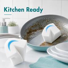High-Density Household Cleaning Sponge, Flexible Durable White Foam Scrubber For Kitchen Grease, Bathroom, Sink, Tiles, Glass, Cookware, Countertops & Sneakers, Strong Stain Removal, Multi-Surface Cleaning Tool For Home - New Cleaning Cloth - View 9