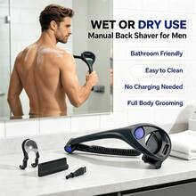 1 Set Of Unisex Manual Body Hair Trimmers With 2/3-Blade Designs; 4/8 Replacement Blade Heads Must Be Purchased Separately; Back Hair Removal Tool; Multifunctional Body Hair Trimmer Suitable For The Back, Chest, Arms, Legs, Underarms, And Shoulders - Upgraded Version - View 3