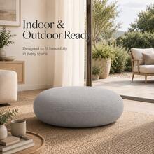 Modern Round Floor Pillow – Soft-Touch Matte Fabric Cushion For Living Room, Patio, And Kids' Play Areas - Grey - View 4