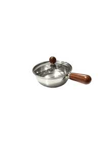 Stainless Steel Pot With Heat-Resistant Wooden Handle | Suitable For Induction Cooktop, Non-Slip, Even Heating At Bottom - Ideal For Dorms, Offices, RVs, Small Kitchens, Single Cooking - View 15