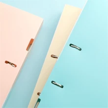 1pc 2-Ring Loose Leaf Binder Folder, Multi-Color 11-Hole Punched Folder, Can Store Test Papers And Materials, Office Archiving, Student Error Correction, Material Storage, Back To School Exam Preparation Office Supplies - A - View 5