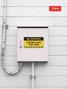 1/24/40/120 Customized Warning Stickers, Personalized Text And Image PVC Waterproof Decals, Multi-Size Self-Adhesive Danger Warning Labels, Suitable For Equipment, Warehouse, Shipping Packaging And Home Reminder Signs, Suitable For Factory, School, Office, Warehouse, Home And Other Scenes, Suitable As Gifts For Father, Mother, Colleagues, Workers. Suitable For New Year, Halloween, Christmas. - Multicolor - View 47