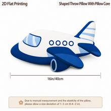 Airplane Blue 2D Flat Print Plush Throw Pillow, Suitable For Sofa Bedroom Living Room Cozy Home Decor, Office And Car Use, Pillow Gift - Multicolor - View 5