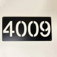 4 Sizes Available! Customized Modern Minimalist Style Metal Door Number Plate, Personalized Address Plate, Door Number, Hotel Room Number Plate - Black - View 4