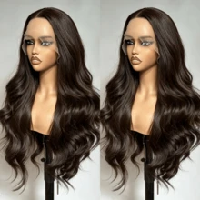 Women's 13*4 Front Lace Synthetic Glueless Wig, Dark Brown Hair, Heat-Resistant Fiber, Suitable For Daily Wear, Party, Cosplay, Music Festival, Halloween, Christmas, Natural Look, Easy To Maintain, Ponytail, Lace Cap, Curly Bangs, 1pc - Multicolor - View 8