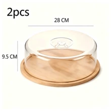 Round Pastry Plate, Suitable For Holding Cakes, Cookies And Bread. It Is Dust‑Proof And Insect‑Repellent With A Transparent And Attractive Design. Ideal For Parties And Afternoon Tea, It Offers A Simple And Elegant Display. - Multiple Specifications - View 12