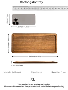 1/2pcs Oval/Rectangular Acorn Wood Tray, Wooden Display Tray For Cosmetics, Perfume, Bathroom, Tableware, Cake, Kitchen, Birthday Display Stand, Suitable For Holiday, Beach, Bedroom And More - Multiple Specifications - View 17