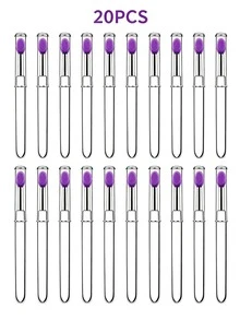 1/3/5/6/10/20pcs Multicolor Silicone Lip Brush With Dust‑Proof Cover, Transparent Handle Reusable Lip Mask Lipstick Applicator Portable Makeup Tool - Multicolor - View 26