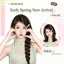 Ponytail Hair Extension Braid For Women, Hook-And-Loop Self-Wrap Side Twisted Braid, Fluffy High Ponytail Volume Booster, Low Ponytail Hook-And-Loop Hair Tie Hair Accessory - Coffee Brown - View 7