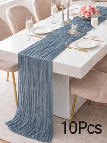 Cheesecloth Table Runner,1/6/10 Pieces Dusty Blue Cheesecloth Table Runner Boho Gauze Fabric Table Runner Rustic Sheer Runner For Wedding Birthday Baby Shower Party Boho Table Decoration - Dusty Blue - View 17